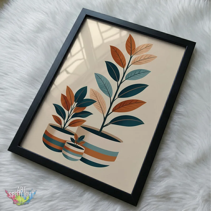 THREE POTTED PLANTS