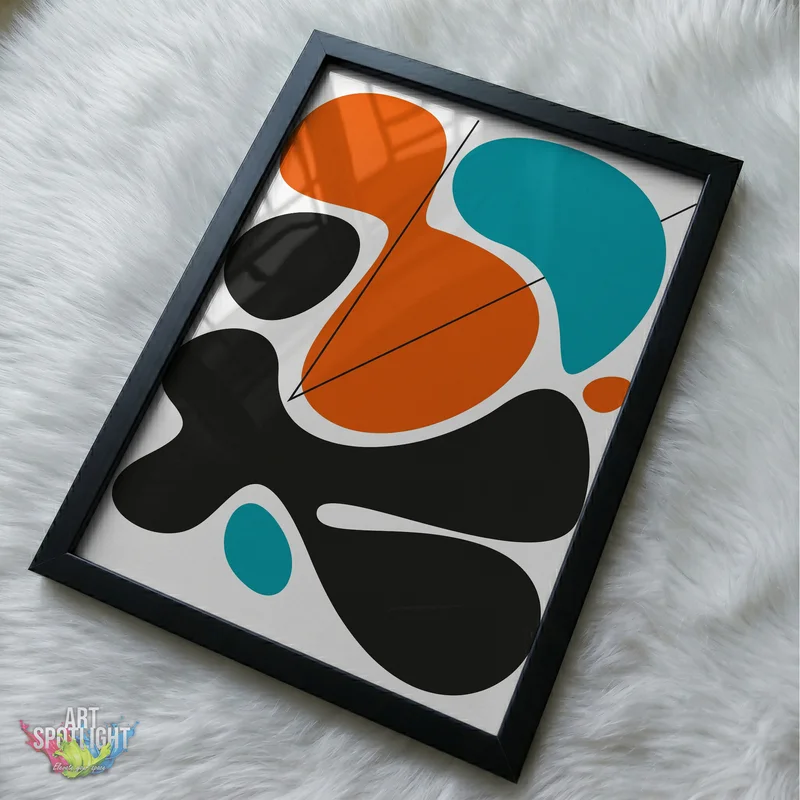 ORANGE AND TEAL ABSTRACT SHAPES