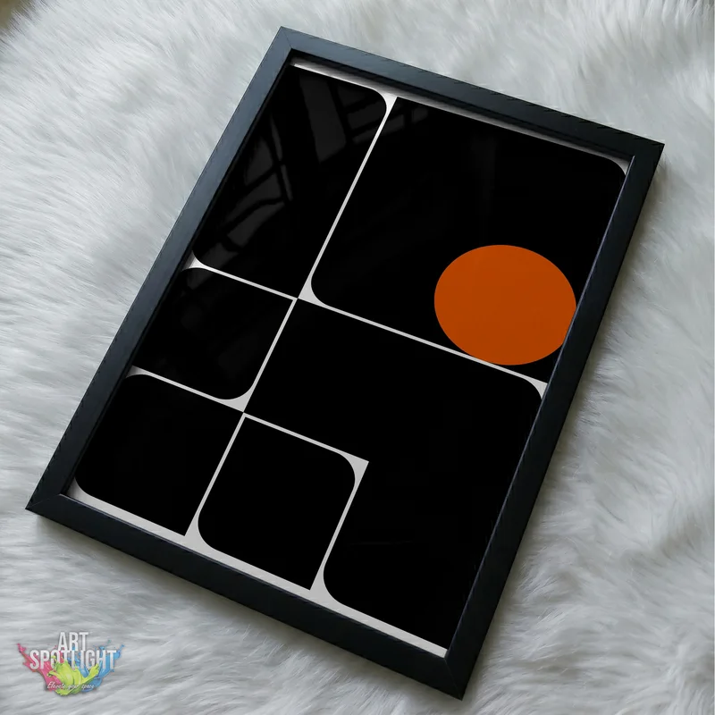 ORANGE CIRCLE AND BLACK BLOCKS