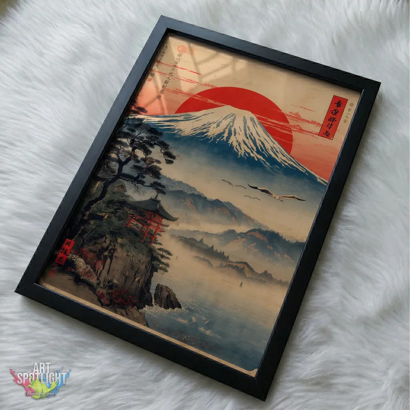 MOUNTAIN BENEATH A CRIMSON SUN