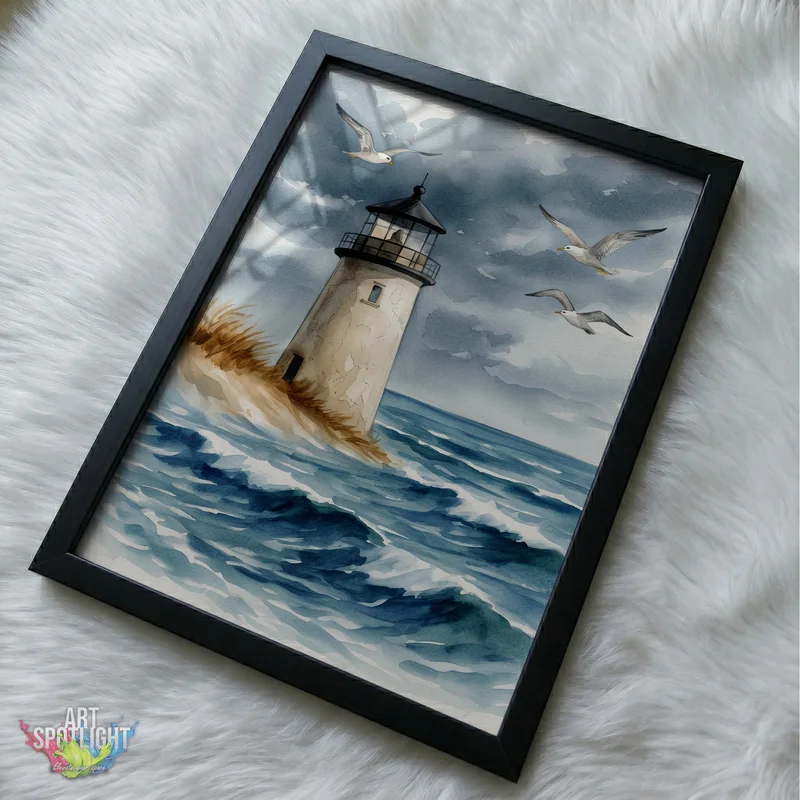 LIGHTHOUSE BENEATH RESTLESS SKIES