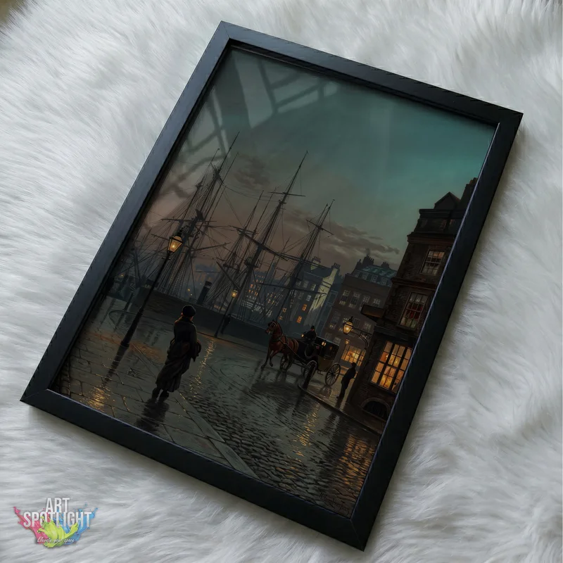 HARBOR IN GOLDEN LAMPLIGHT
