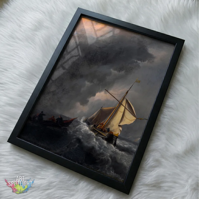 GOLDEN SAILS BENEATH STORM CLOUDS