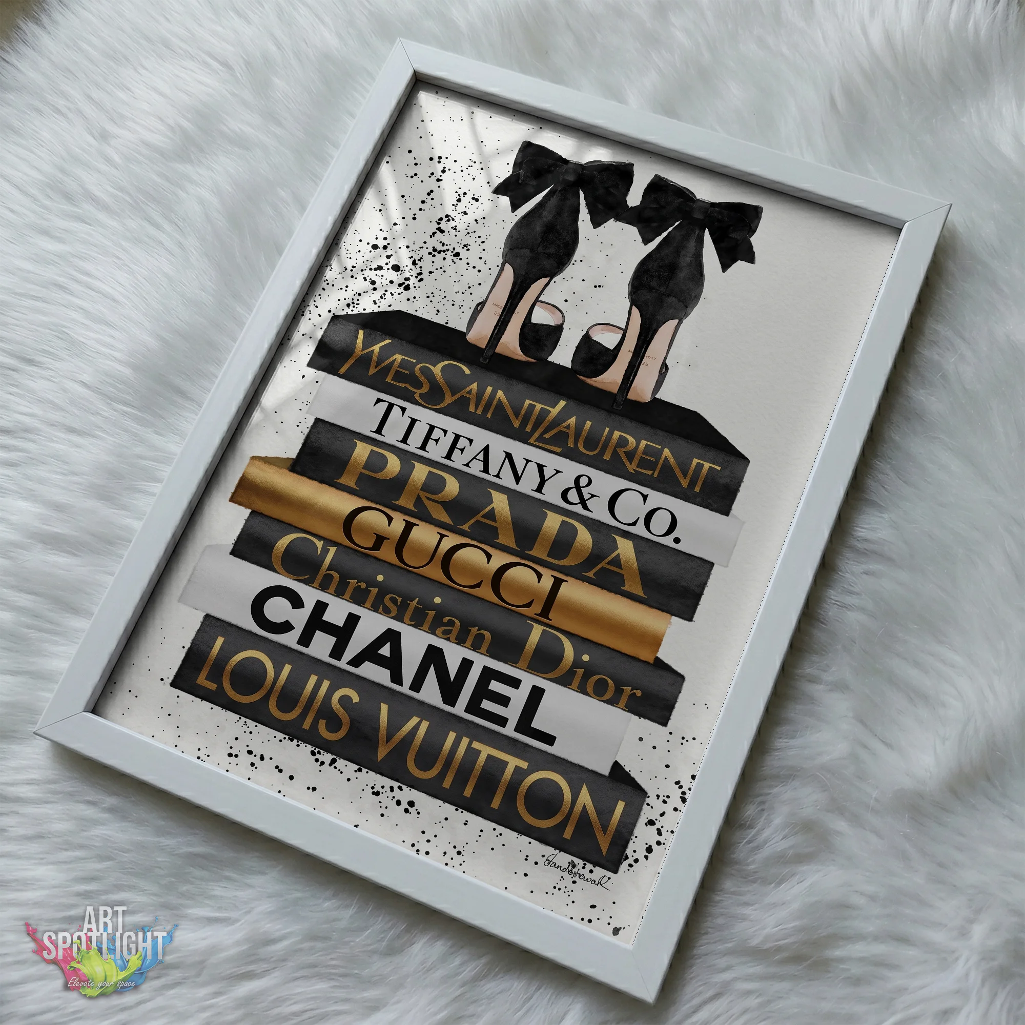 DESIGNER BOOKS AND BOW HEELS