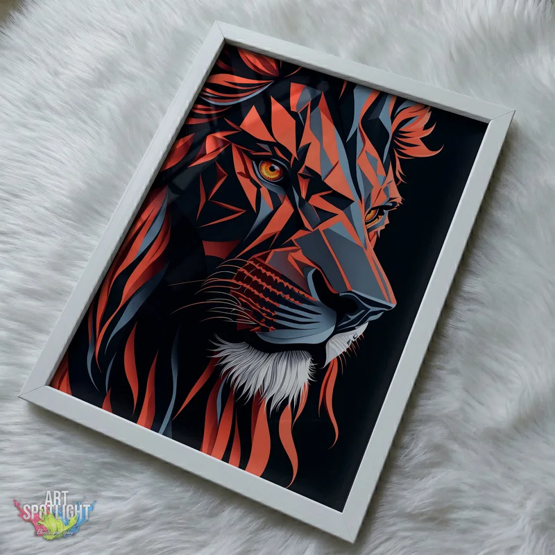 GEOMETRIC CRIMSON LION