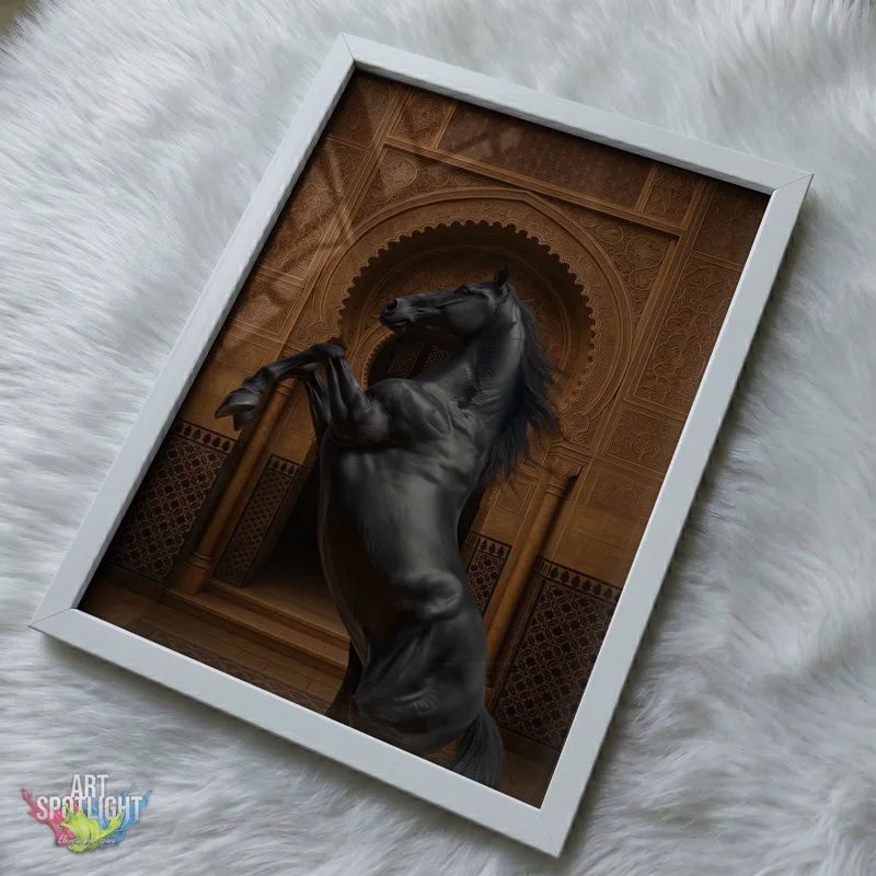 BLACK HORSE AT PALACE ARCH