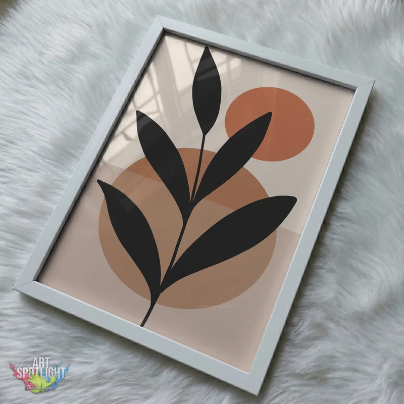 LEAF SILHOUETTE AND TERRACOTTA SUN