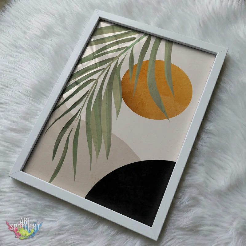 PALM FRONDS AND GOLDEN SUN