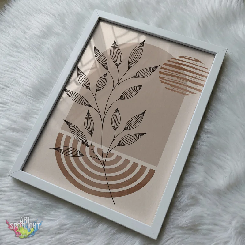BOTANICAL BRANCH AND EARTHY GEOMETRY