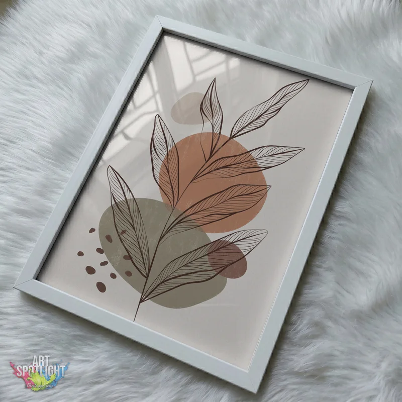 BOTANICAL LEAVES IN EARTH TONES
