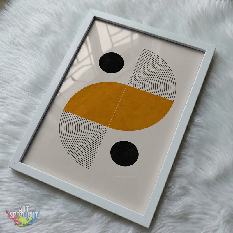 OCHRE CURVES AND BLACK CIRCLES