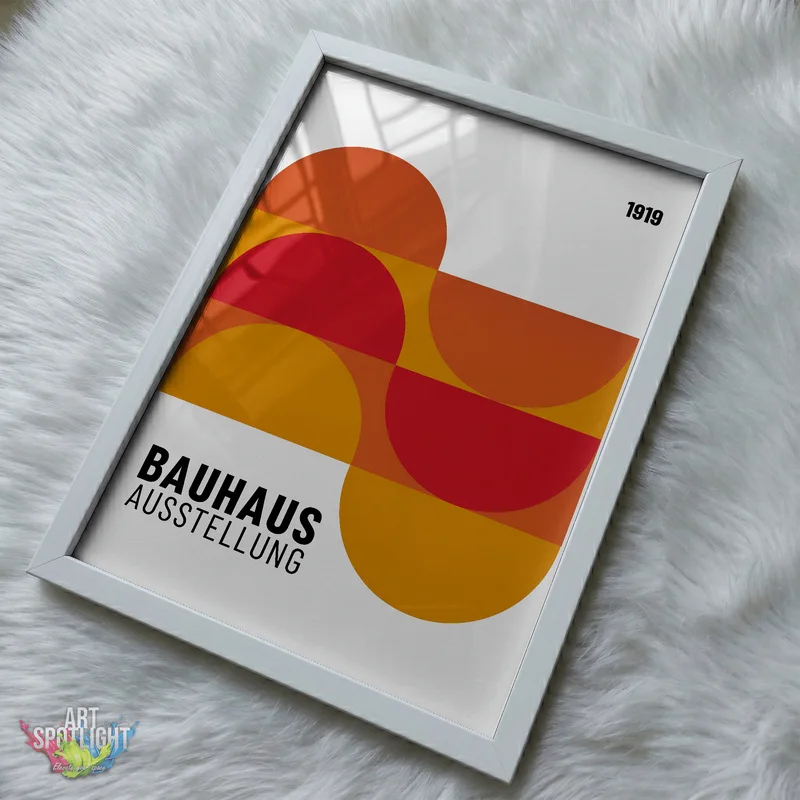BAUHAUS WARM GEOMETRIC SEMICIRCLES
