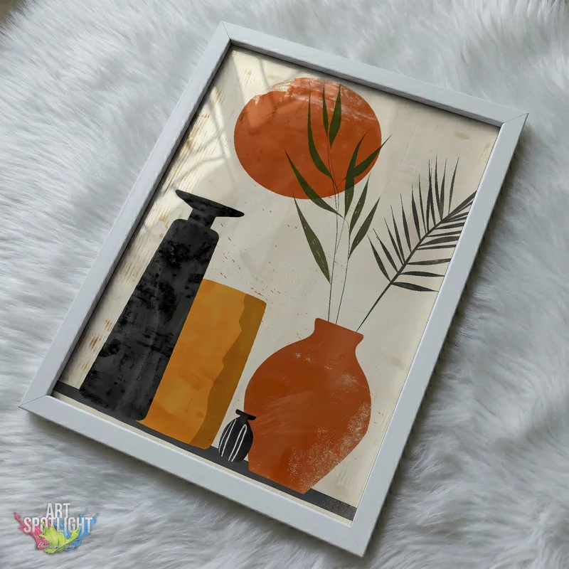 VASES AND BOTANICAL LEAVES