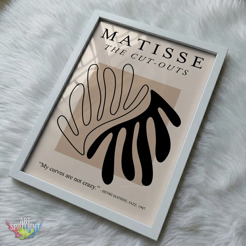 BLACK AND BEIGE ABSTRACT LEAVES