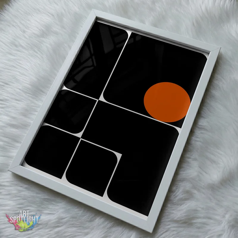 ORANGE CIRCLE AND BLACK BLOCKS