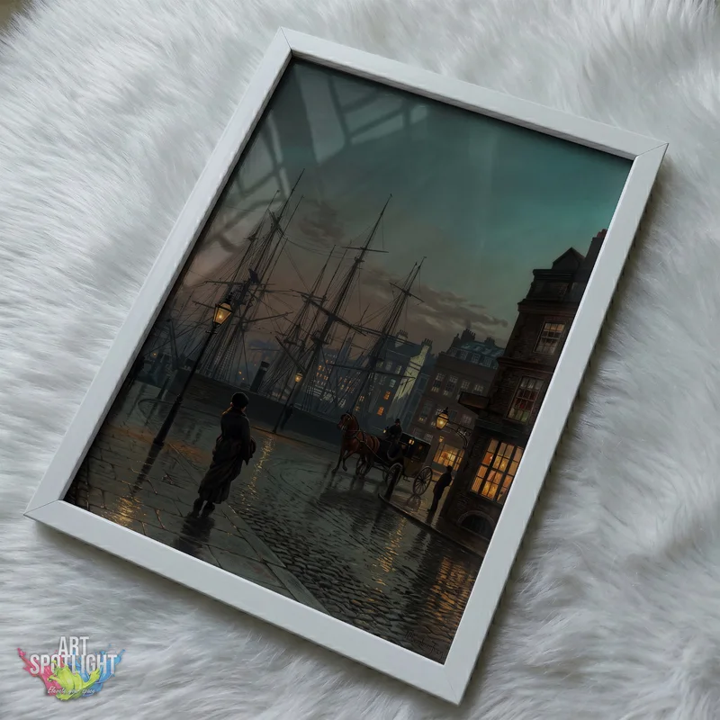 HARBOR IN GOLDEN LAMPLIGHT