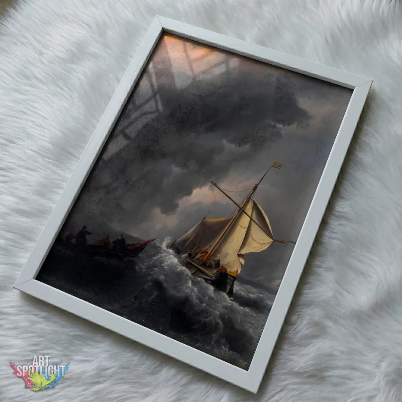 GOLDEN SAILS BENEATH STORM CLOUDS