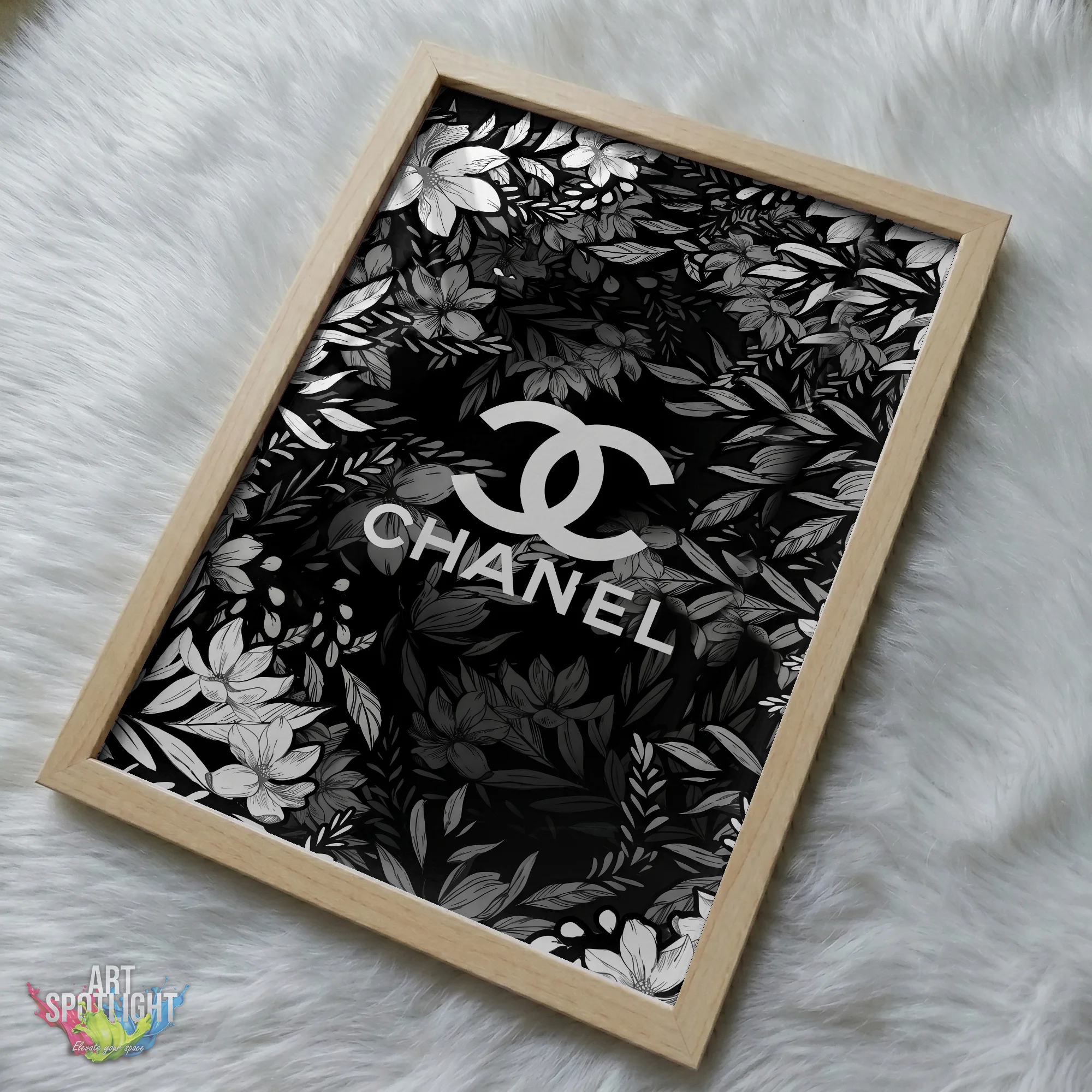 CHANEL BLACK AND WHITE FLORALS