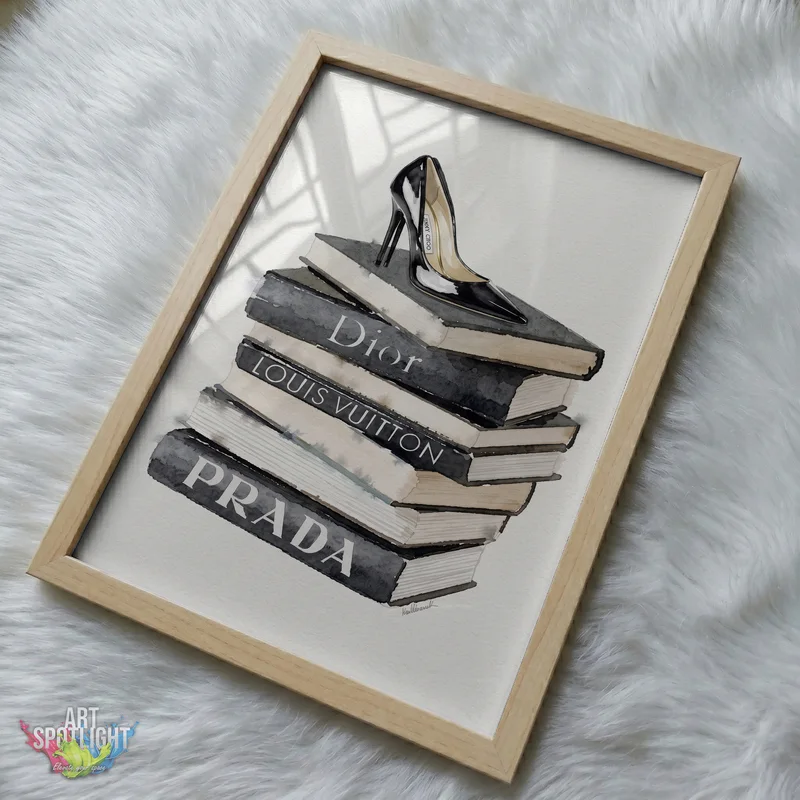 DESIGNER BOOKS AND BLACK STILETTO