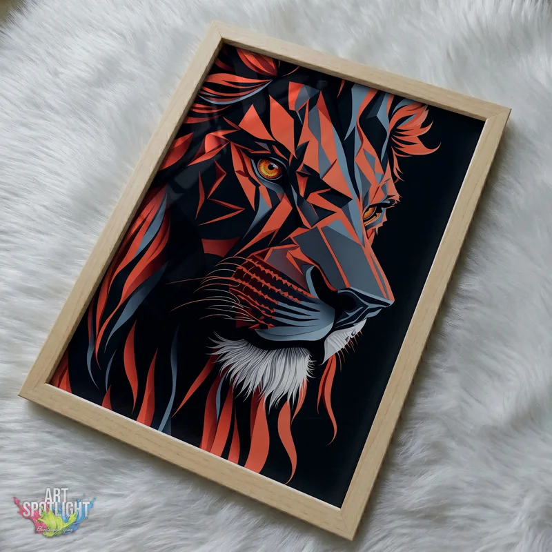 GEOMETRIC CRIMSON LION