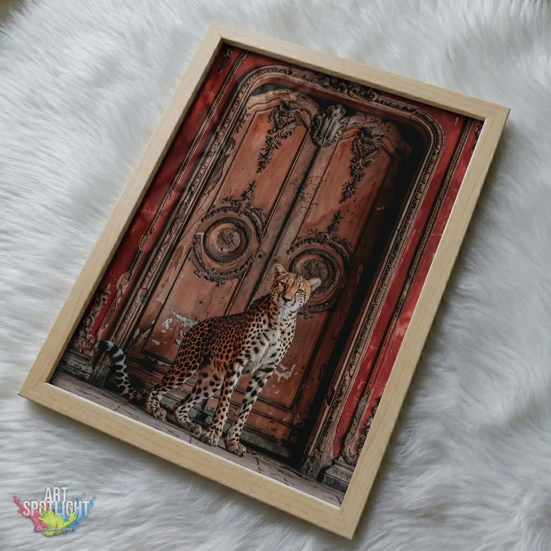 CHEETAH AT ORNATE DOORS