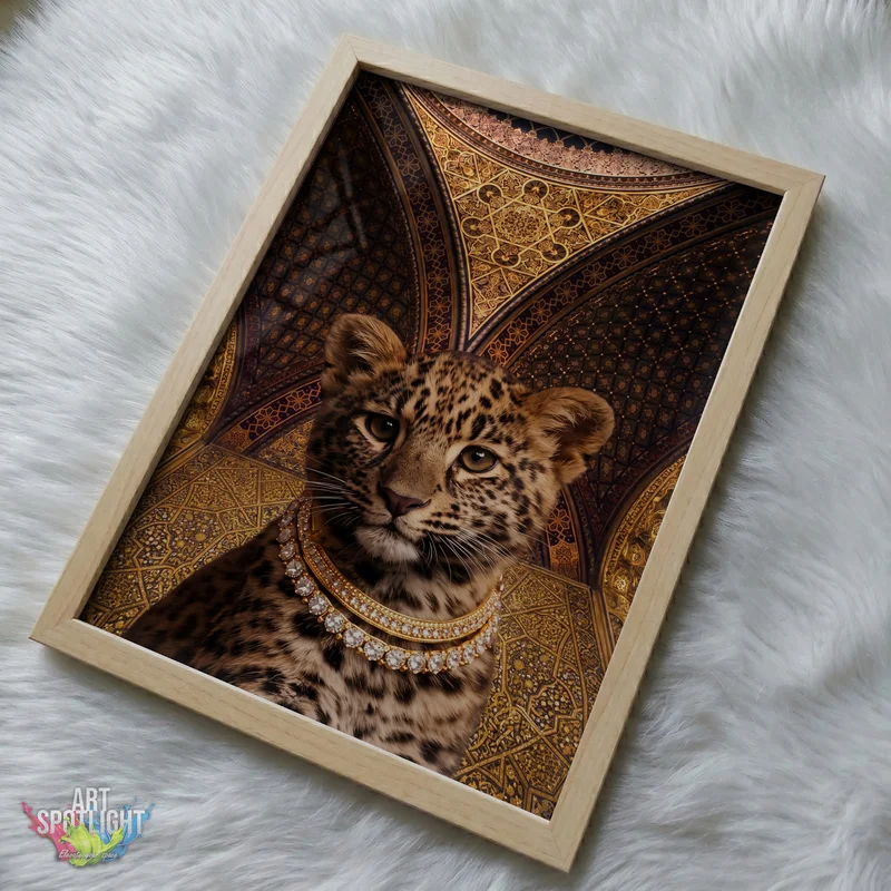 LEOPARD CUB WITH GOLD NECKLACE