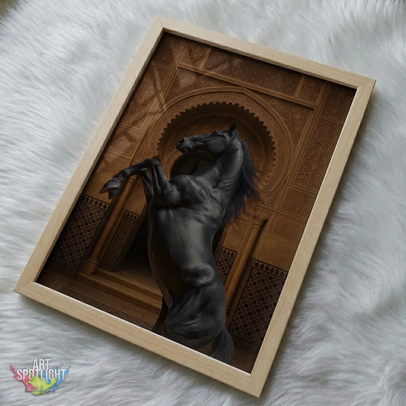 BLACK HORSE AT PALACE ARCH