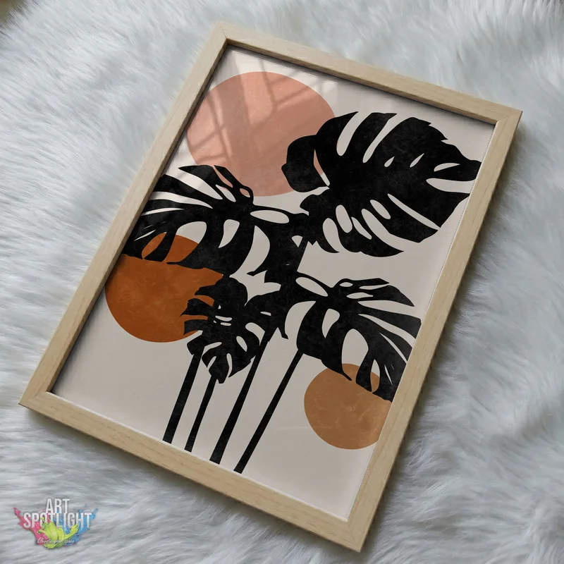 TROPICAL LEAVES AND EARTH TONES