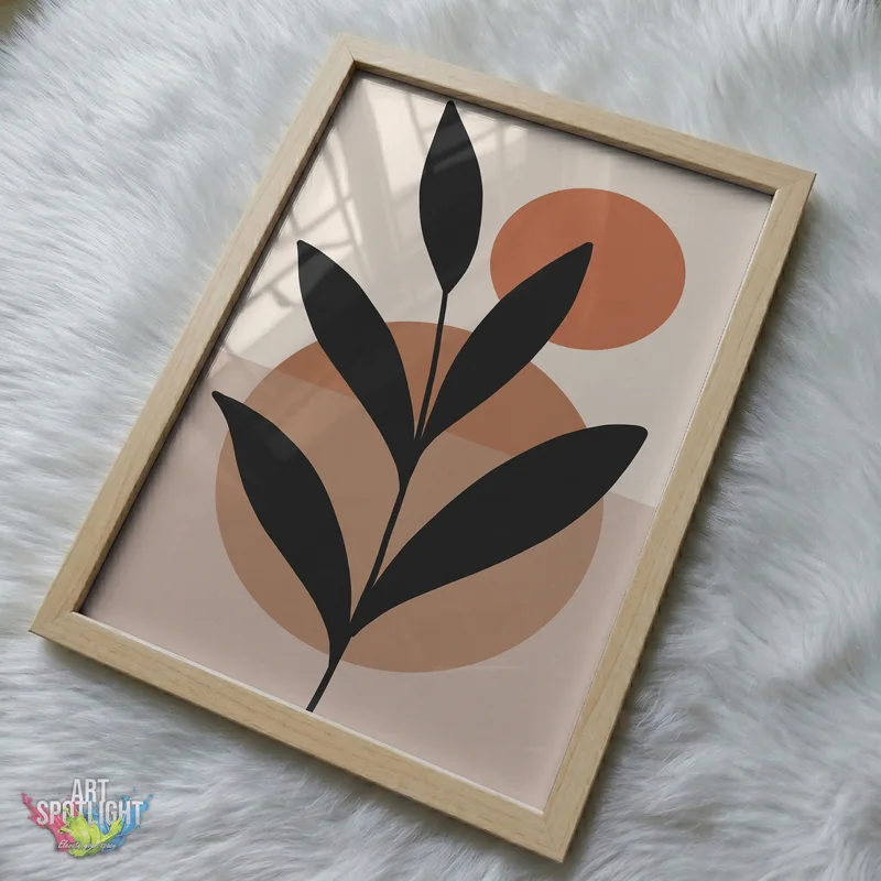 LEAF SILHOUETTE AND TERRACOTTA SUN