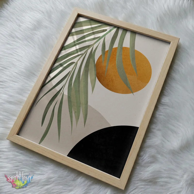 PALM FRONDS AND GOLDEN SUN