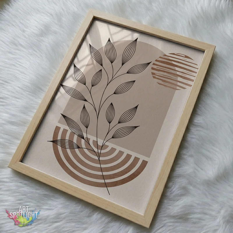 BOTANICAL BRANCH AND EARTHY GEOMETRY