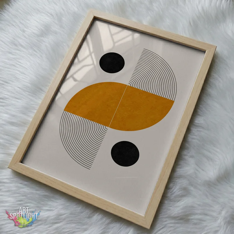 OCHRE CURVES AND BLACK CIRCLES