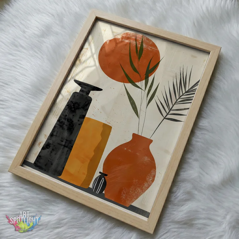 VASES AND BOTANICAL LEAVES