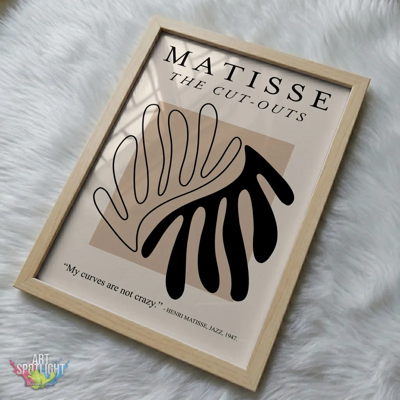 BLACK AND BEIGE ABSTRACT LEAVES