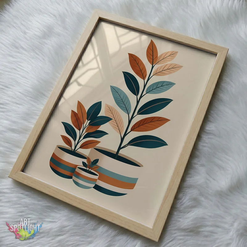 THREE POTTED PLANTS