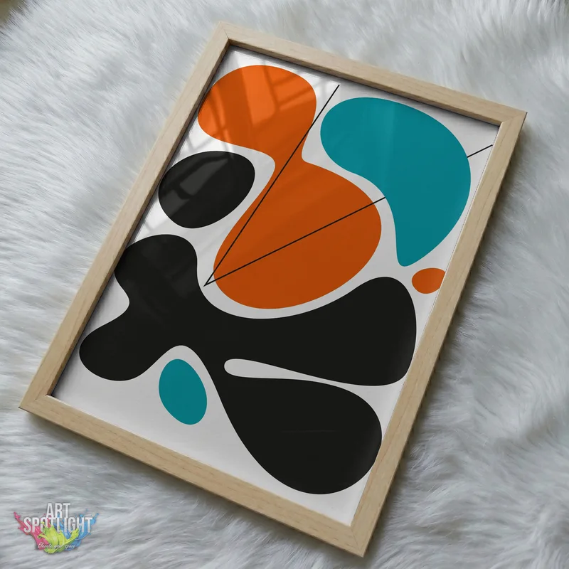ORANGE AND TEAL ABSTRACT SHAPES