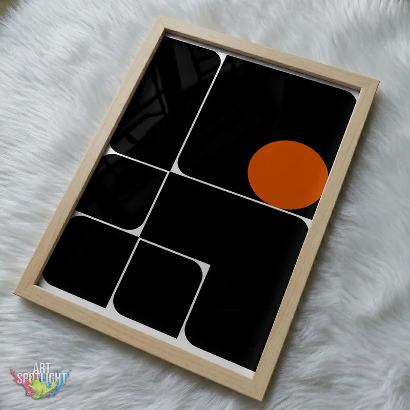 ORANGE CIRCLE AND BLACK BLOCKS