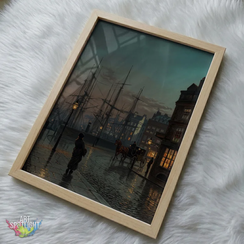 HARBOR IN GOLDEN LAMPLIGHT