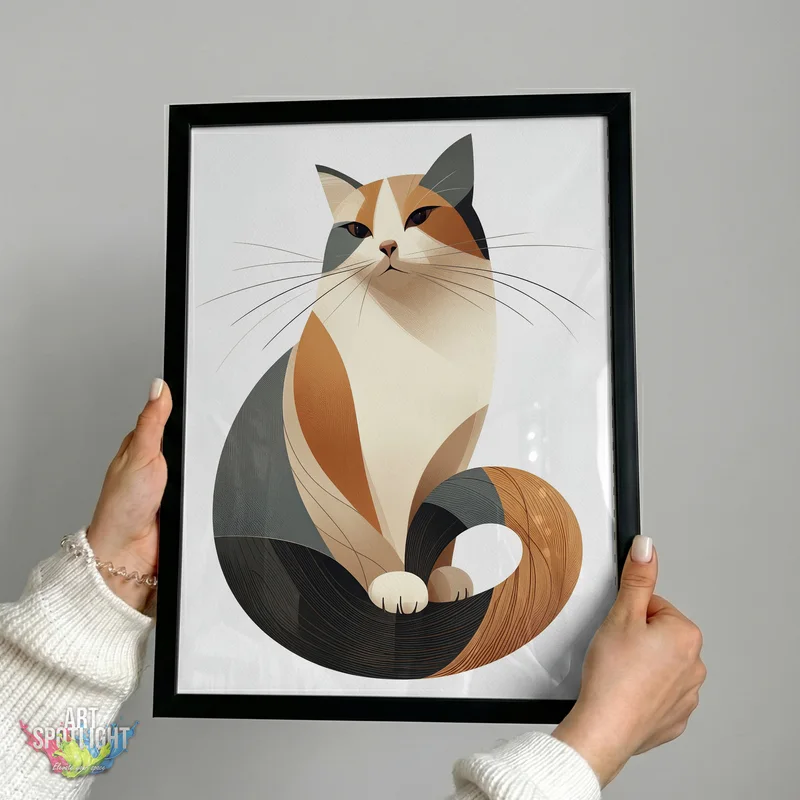 GEOMETRIC CALICO CAT