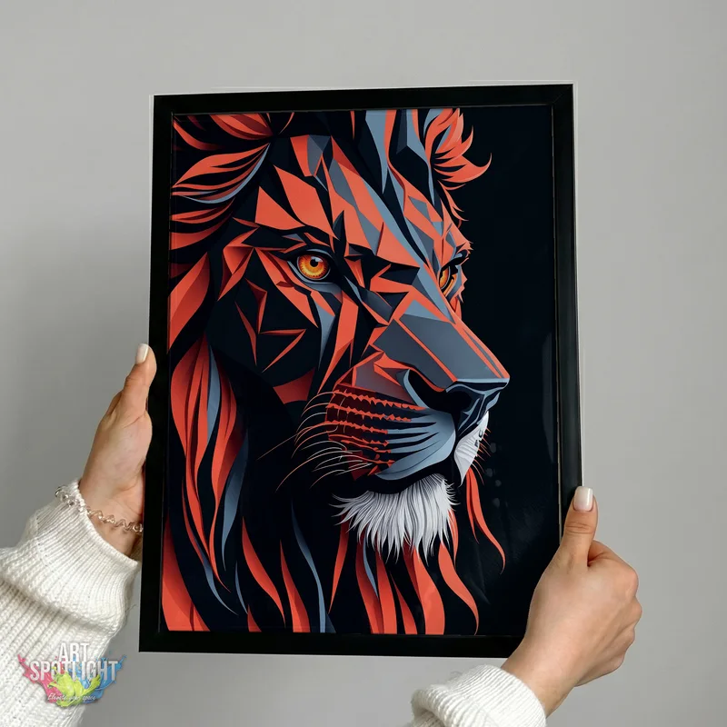 GEOMETRIC CRIMSON LION