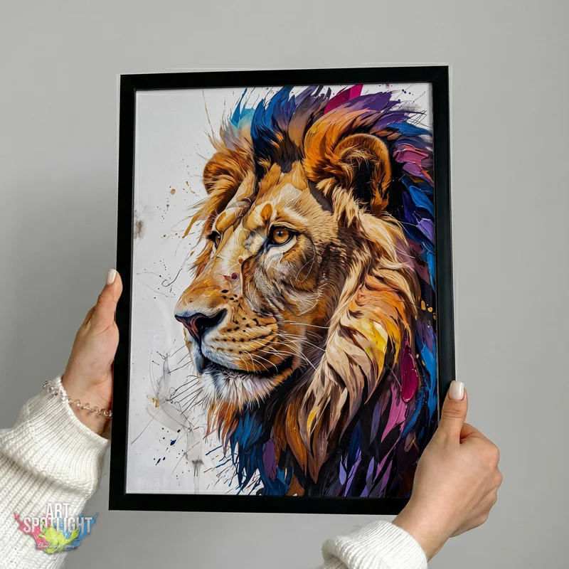 LION WITH COLORFUL MANE