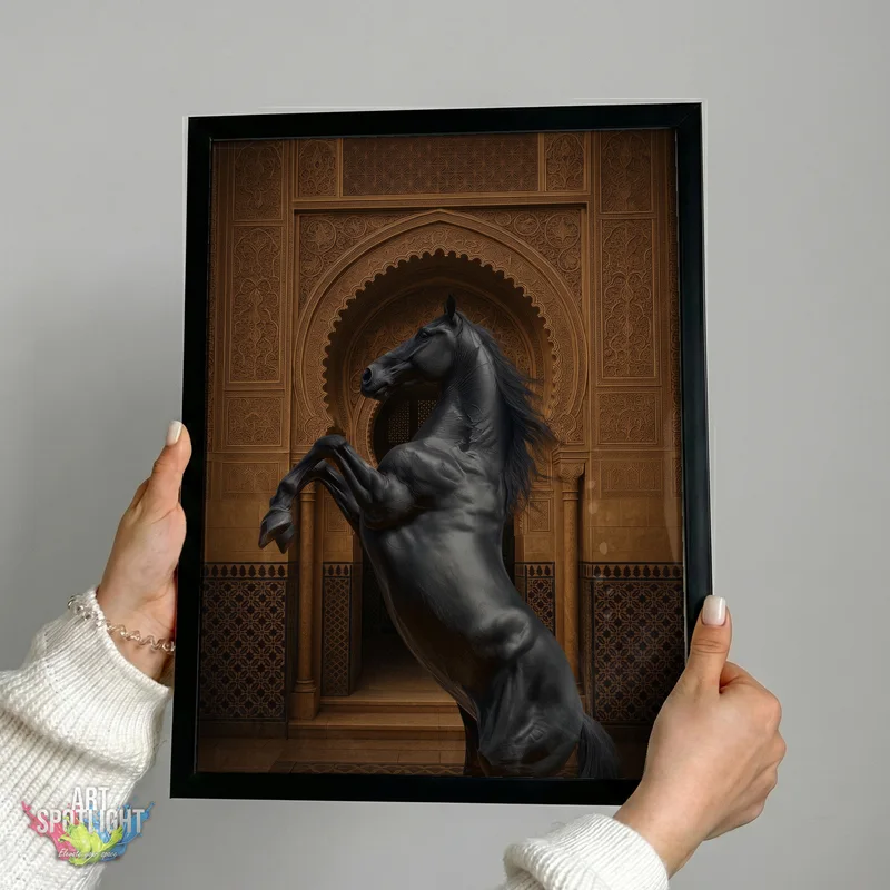 BLACK HORSE AT PALACE ARCH