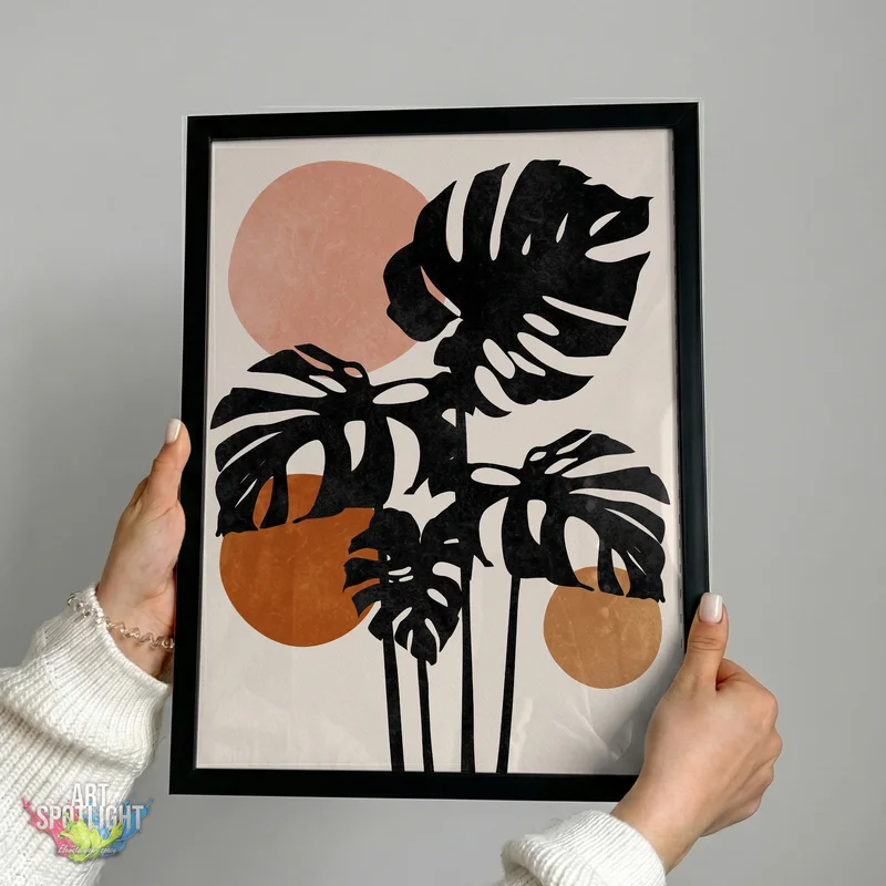 TROPICAL LEAVES AND EARTH TONES