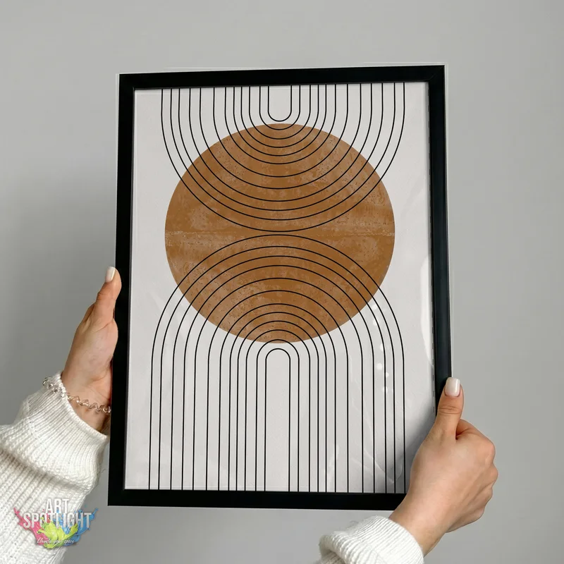 OCHRE CIRCLE AND BLACK ARCHES