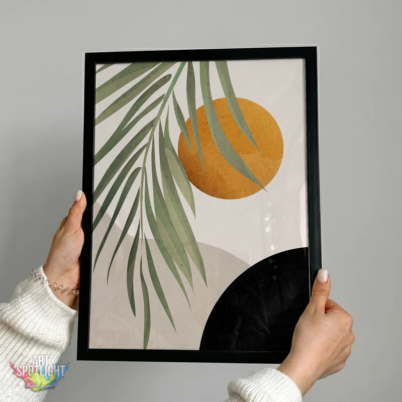 PALM FRONDS AND GOLDEN SUN