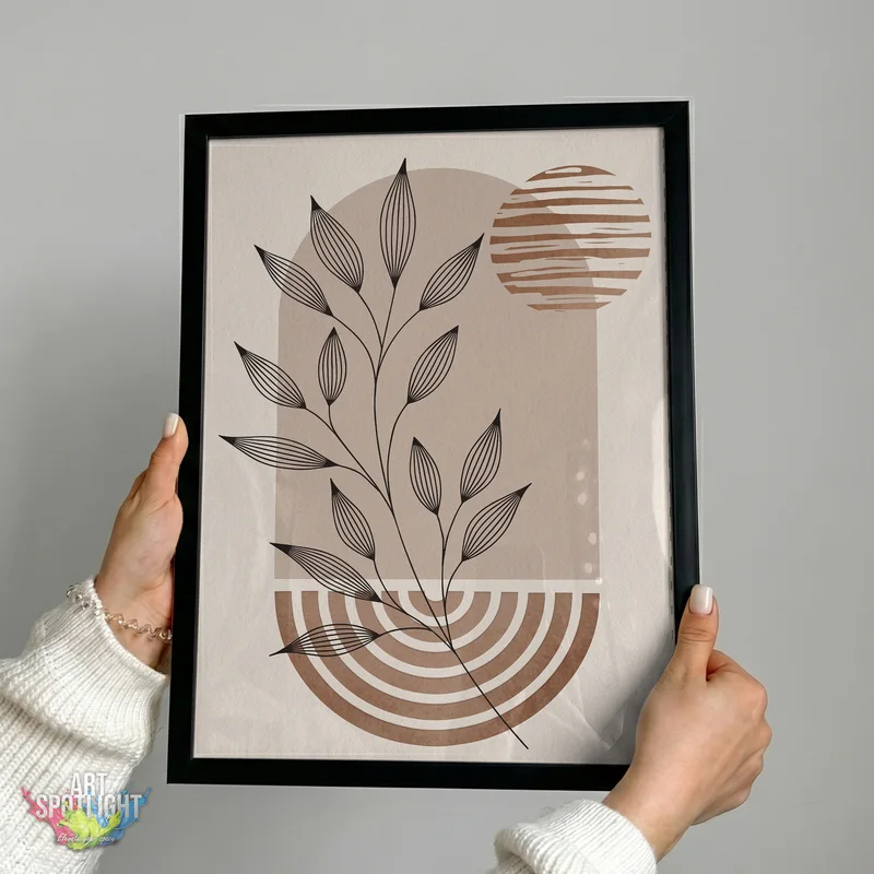 BOTANICAL BRANCH AND EARTHY GEOMETRY