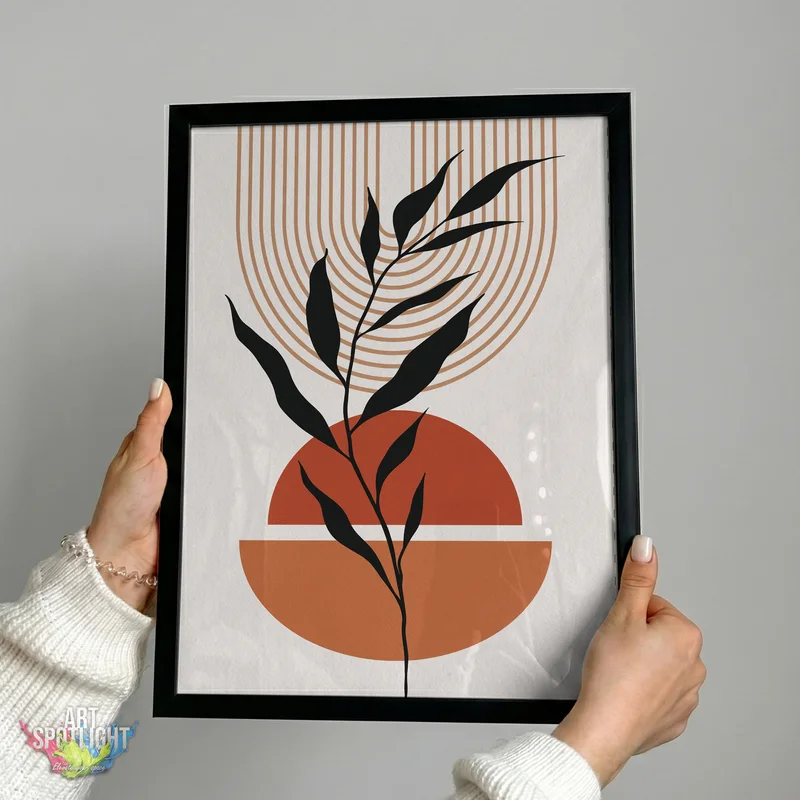 BOTANICAL SILHOUETTE WITH TERRACOTTA SHAPES