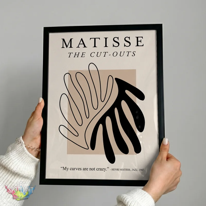 BLACK AND BEIGE ABSTRACT LEAVES