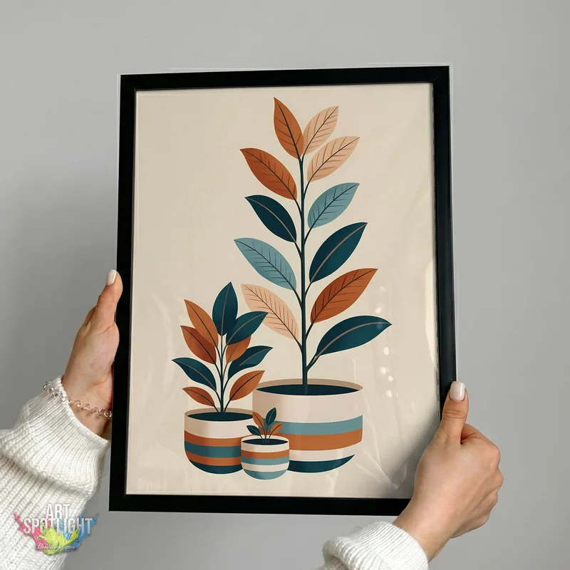 THREE POTTED PLANTS
