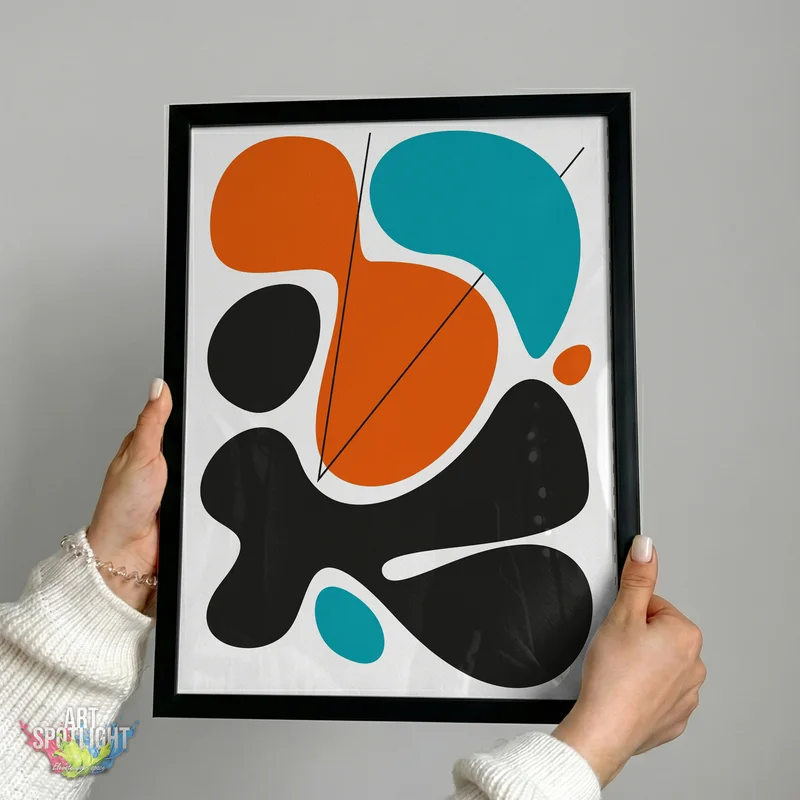 ORANGE AND TEAL ABSTRACT SHAPES